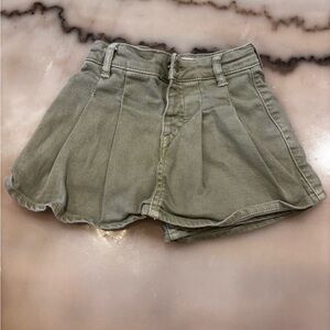 Zara Kids Olive Green High Waist Shorts